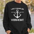 Lake Champlain Vermont Funny Fishing Camping Summer Gift Sweatshirt Gifts for Him