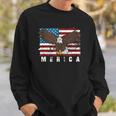 Liberty 4Th Of July Merica Us Flag Proud American Bald Eagle Sweatshirt Gifts for Him