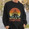Master Of The Campfire Sunset Retro Bonfire Camping Camper Sweatshirt Gifts for Him