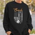Mens Baseball Coach Dad Like A Normal Dad Only Cooler Usa Flag Sweatshirt Gifts for Him