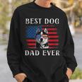 Mens Best Dog Dad Ever Husky American Flag 4Th Of July Sweatshirt Gifts for Him