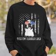 Mens Boston Terrier Dad American Flag 4Th Of July Dog Fathers Day Sweatshirt Gifts for Him