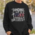 Mens Home Of The Free Because Of The Brave Proud Veteran Soldier Sweatshirt Gifts for Him
