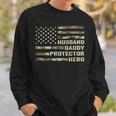 Mens Husband Daddy Protector Hero Fathers Day Flag Gift Sweatshirt Gifts for Him