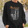Mens Mechanic Dad Like A Normal Dad Only Cooler Usa Flag Sweatshirt Gifts for Him