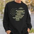 Mens Mens Husband Daddy Protector Heart Camoflage Fathers Day Sweatshirt Gifts for Him