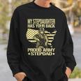 Mens My Stepdaughter Has Your Back - Proud Army Stepdad Dad Gift Sweatshirt Gifts for Him