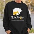 Mens Papa Bear Gold Ribbon Childhood Cancer Awareness Sweatshirt Gifts for Him