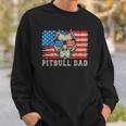 Mens Pitbull Dad American Pit Bull Dog Us Flag 4Th Of July Sweatshirt Gifts for Him