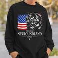 Mens Proud Newfoundland Dad American Flag Patriotic Dog Gift Sweatshirt Gifts for Him