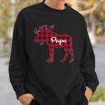 Mens Red Plaid Papa Moose Xmas Red Buffalo Family Pajama Sweatshirt Gifts for Him