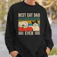 Mens Vintage Best Cat Dad Ever Bump Fit Classic Sweatshirt Gifts for Him