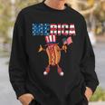 Merica Hot Dog 4Th Of July Dad Gift American Flag And Hotdog Sweatshirt Gifts for Him