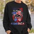 Mom Life Messy Bun America Flag Mothers Day Gift 4Th Of July Sweatshirt Gifts for Him