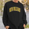 New Orleans Louisiana Varsity Style Amber Text Sweatshirt Gifts for Him