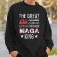 Old The Great Maga King Ultra Maga Retro Us Flag Sweatshirt Gifts for Him