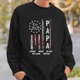 Papa Est 2021 Emma Noah Olivia William Sophia Vintage American Flag Sweatshirt Gifts for Him