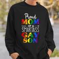 Proud Mom Of A Smartass Gay Son Funny Lgbt Ally Mothers Day Sweatshirt Gifts for Him