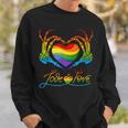Rainbow Heart Skeleton Love Is Love Lgbt Gay Lesbian Pride Sweatshirt Gifts for Him