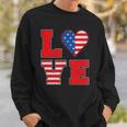 Red White And Blue S For Women Girl Love American Flag Sweatshirt Gifts for Him