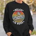 Relax The Drummer Is Here Drummers Sweatshirt Gifts for Him
