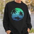 Retro Water Sport Surfboard Palm Tree Sea Tropical Surfing Sweatshirt Gifts for Him