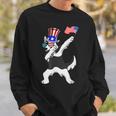 Siberian Husky Dabbing Dog Dad 4Th Of July Sweatshirt Gifts for Him