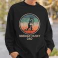 Siberian Husky Dog Vintage Siberian Husky Dad Sweatshirt Gifts for Him