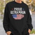 Ultra Maga American Flag Disstressed Proud Ultra Maga Sweatshirt Gifts for Him