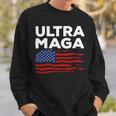 Ultra Maga Proud American Distressed Flag Patriotic Gift Sweatshirt Gifts for Him