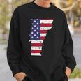 Vermont Map State American Flag 4Th Of July Pride Tee Sweatshirt Gifts for Him