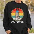Vintage Ew People Norwegian Elkhound Dog Wearing Face Mask Sweatshirt Gifts for Him