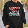 Vintage Redwood National Park Distressed 80S Mountains Sweatshirt Gifts for Him