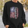 Vintage Usa American Flag Proud Hockey Dad Silhouette Funny Sweatshirt Gifts for Him