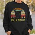 Womens Best Cat Mom Ever Vintage Eighties Style Design Cat Mommy Sweatshirt Gifts for Him