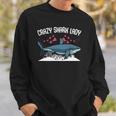 Womens Crazy Shark Lady Animal Ocean Scuba Diving Funny Week Sweatshirt Gifts for Him
