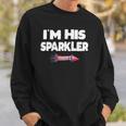 Womens Im His Sparkler Fireworks Couple Matching 4Th Of July Gift Sweatshirt Gifts for Him