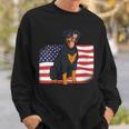 Womens Rottie Dad & Mom American Flag 4Th Of July Usa Rottweiler Sweatshirt Gifts for Him