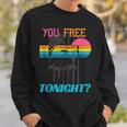 You Free Tonight 4Th Of July Retro American Bald Eagle Sweatshirt Gifts for Him