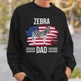 Zebra Us Flag 4Th Of July Fathers Day Zebra Dad Sweatshirt Gifts for Him