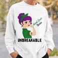 Adrenal Cancer Warrior Strong Women Green Ribbon Adrenal Cancer Adrenal Cancer Awareness Sweatshirt Gifts for Him