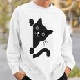 Black Cat Peeking Sweatshirt Gifts for Him