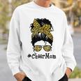 Cheer Mom Leopard Messy Bun Cheerleader Funny Mothers Day V2 Sweatshirt Gifts for Him