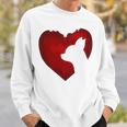 Chihuahua Shape With Red Heart Painting For Valentine Day Sweatshirt Gifts for Him