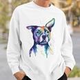 Colorful Pit-Bull Terrier Dog Love-R Dad Mom Boy Girl Funny Sweatshirt Gifts for Him