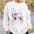 Cute Bunny Rabbit Face Tie Dye Glasses Girl Happy Easter Day Sweatshirt Gifts for Him