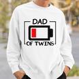 Dad Of Twins Low Battery Tired Twins Dad Sweatshirt Gifts for Him