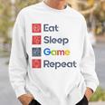 Eat Sleep Game Repeat Sweatshirt Gifts for Him