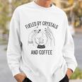 Fueled By Crystals And Coffee Witch Spells Chakra Sweatshirt Gifts for Him