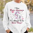 I Have Brain Aneurysm Im Allowed To Do Weird Things Unicorn Burgundy Ribbon Brain Aneurysm Bpd Brain Aneurysm Sweatshirt Gifts for Him